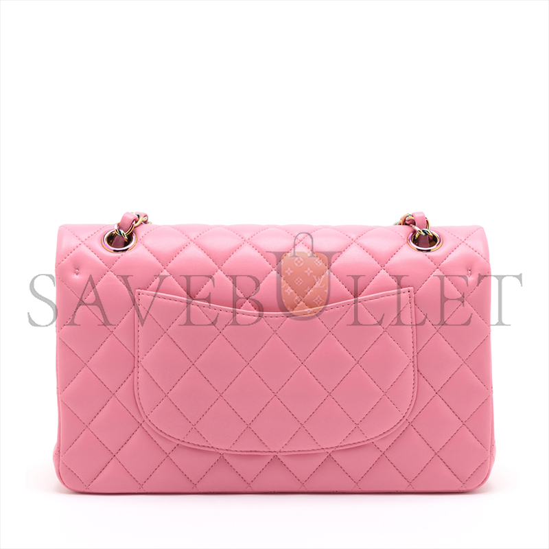 Ch*el master matelasse 25 lambskin double flap double chain bag pink rainbow metal fit (25.5*15*6cm)